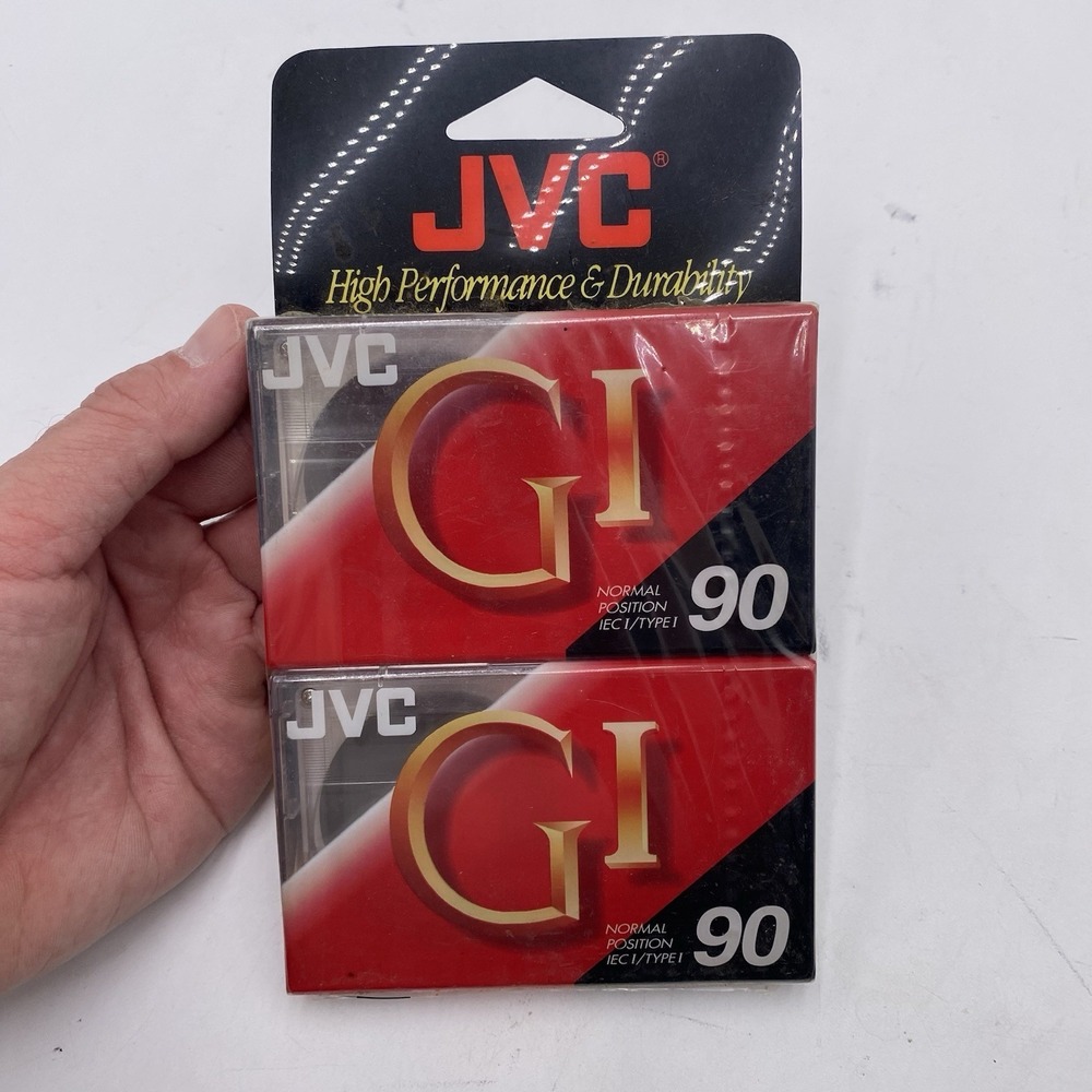 2 Pack JVC Blank Audio Cassette Tape Brand New Sealed GI-90 Normal Type 1 IEC